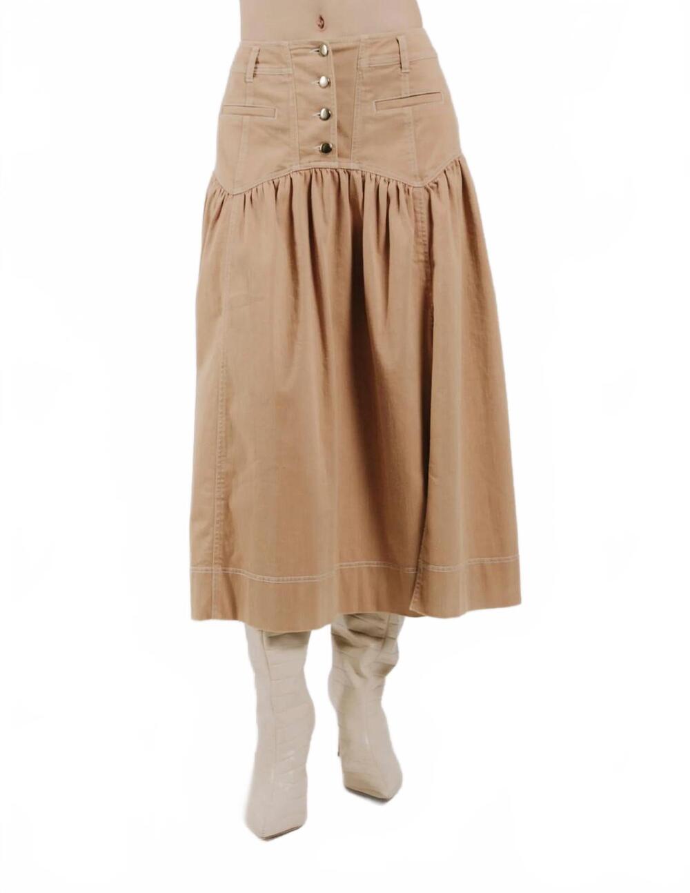 NEW LOVE THE LABEL christine midi skirt in beige
